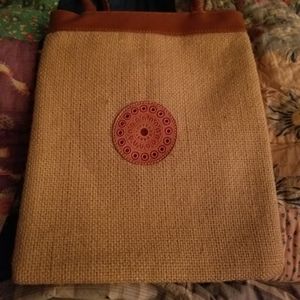 Vintage Jute Cottage tote